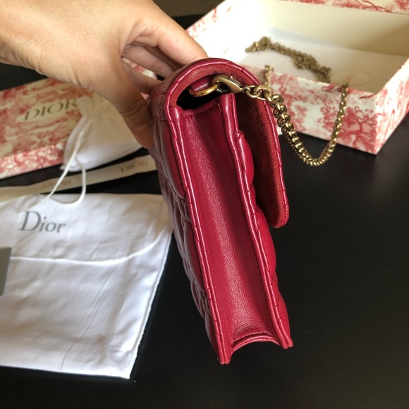 Christian Dior Red Dioraddict Wallet-On-Chain - Picture 4 of 8